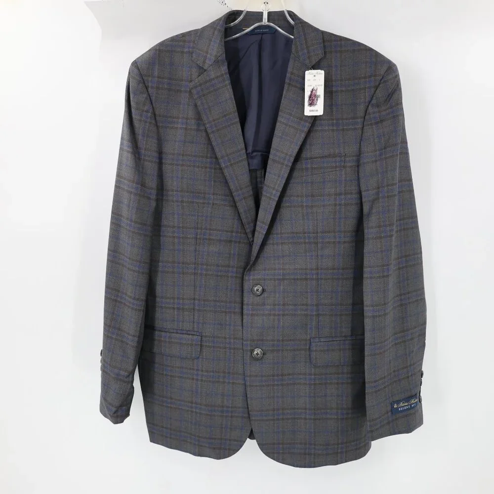 NWT Brooks brothers Sport Coat Mens 40R Regent Zignone Wool notch lapel plaid